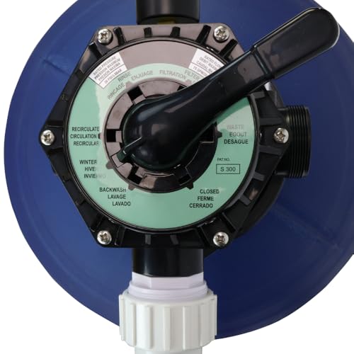 Rx Clear 22-Inch Sand Filter System with 1 HP Pump for Above Ground Pools Blue