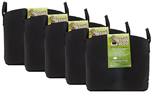 SMART POT 15 Gallon Soft Sided Fabric Garden Planter Pots, 50 Count Black