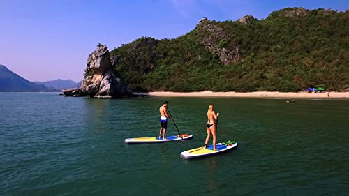Blue Water Toys Portable Inflatable Stand Up Paddle Board Kit Turquoise/Yellow