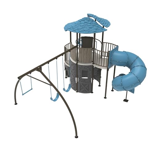 Lifetime Adventure Castle Swing Set Playset with Tube Slide Blue