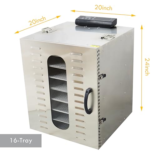 BREVELTION Food Dehydrator 16 Layers Silver