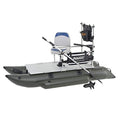 AQUOS Heavy-Duty Inflatable Pontoon Boat 8.8ft with Trolling Motor Transom Hand Control 12V 55LBS