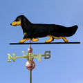 Dachshund Hand Carved & Painted Weathervane Black & Tan 22 Inch