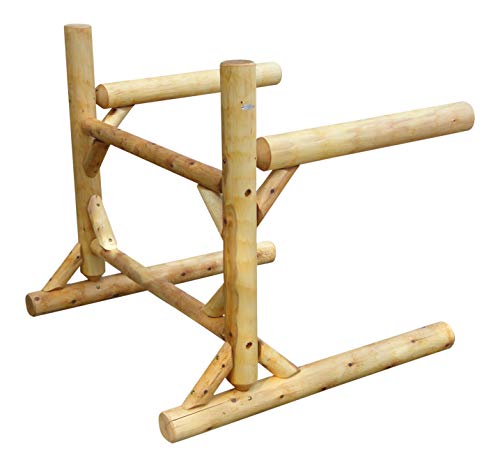 Log Kayak Rack 2-Place 1-Sided Heavy Kayak/Canoe Rack Canyon Brown