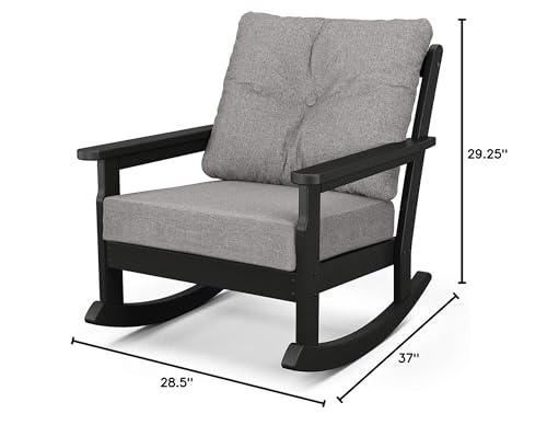 Polywood Vineyard Rocking Chair Black/Grey Mist