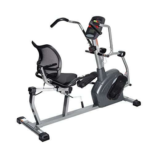 Sunny Health & Fitness Elite Recumbent Cross Trainer & Elliptical Machine Grey