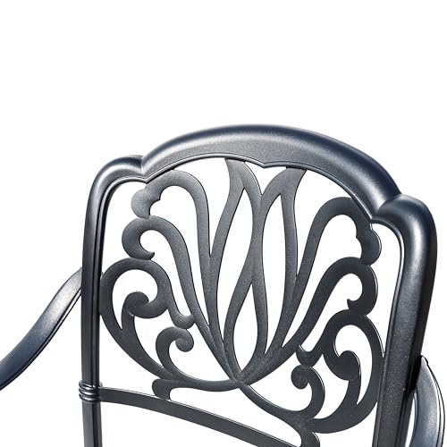 Hi-Line Gift Ltd Sleek Black Bistro Bliss Collection Cast Aluminium Patio Set Black