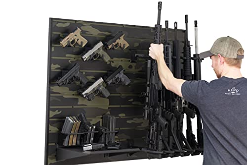 Hold Up Displays 12 Gun Rack for 6 Rifles and 6 Pistols Modular Slatwall Display System Black