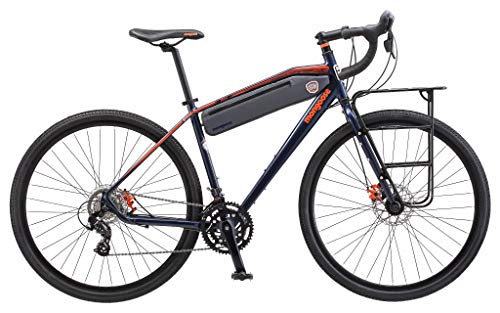 Mongoose Men's Elroy Adventure Bike 700C Wheel Navy Blue