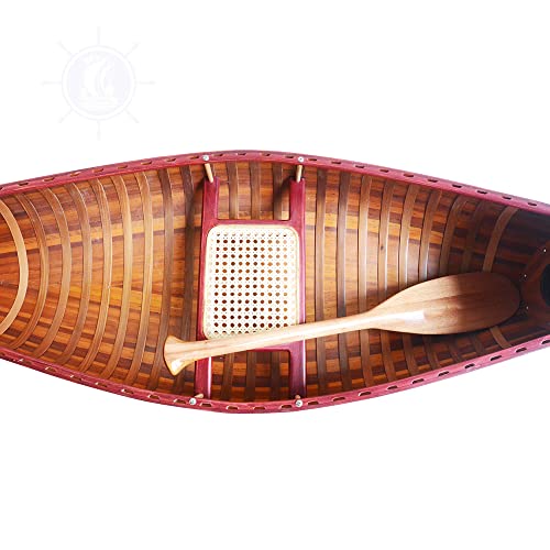 Old Modern Handicrafts 6-Feet Wooden Canoe with Ribs Natural Wood