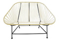 Innit Inlove Loveseat Ivory Weave on White Frame