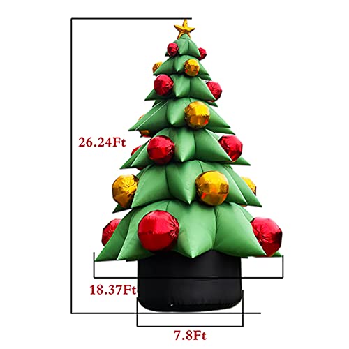OZIS 26Ft Tall Inflatable Green Tree with Multicolor Boxes and Star Green