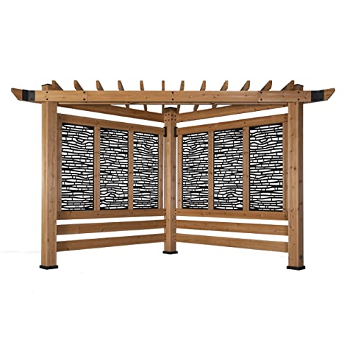 Backyard Discovery Verona 12' x 8' Cedar Wood Cabana Corner Pergola Without Furniture
