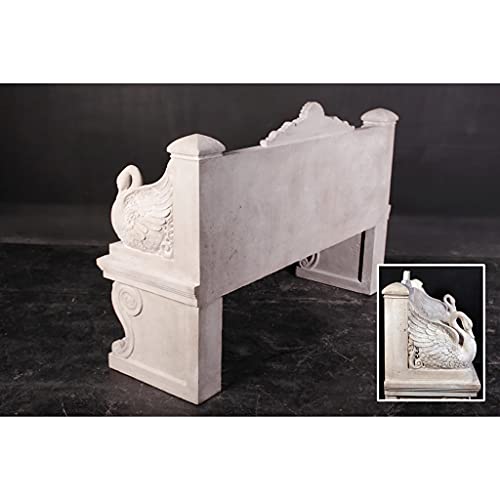 Design Toscano Neoclassical Swan Outdoor Garden Bench 5 Foot Ancient Ivory