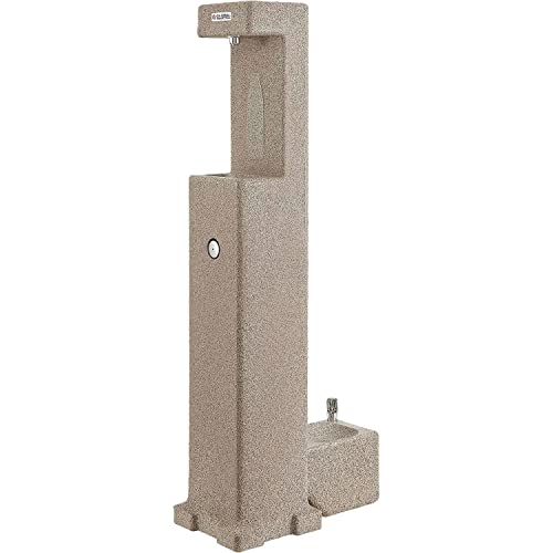 Global Industrial Outdoor Bottle Filler with Pet Station Tan