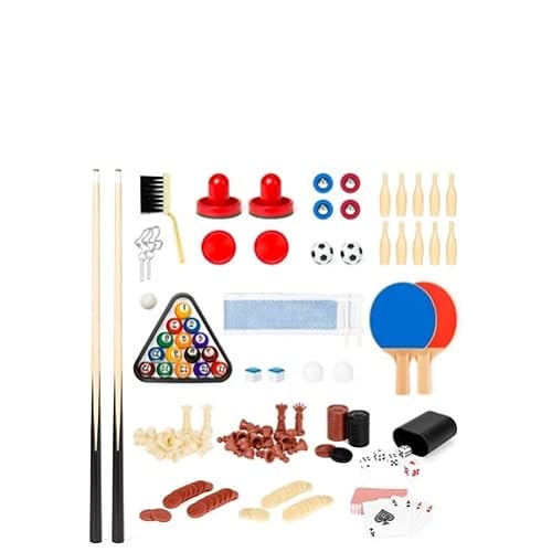 Fast Furnishings 10-in-1 Combo Game Room Table Set Brown