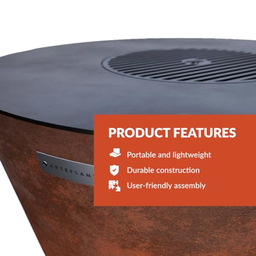 ARTEFLAME Charcoal BBQ Grill and Fire Pit 40" One Series with 5 Accessories