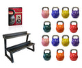 Ader Sporting Goods Pro-grade Int'l Kettlebell Set with Rack and DVD 7 Pairs - Various Colors