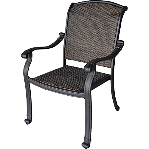 PatioLand Santa Clara Outdoor Patio Dining Chair Set of 4 Dark Bronze
