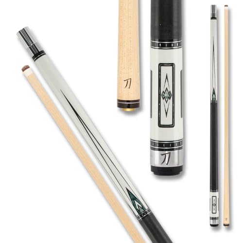 KATANA KAT15 Pool Cue White/Black with Green Designs 18oz