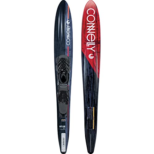 Connelly Slalom Waterski - Outlaw 65 - Tempest Front Binding with Rear Toe Plate Multi