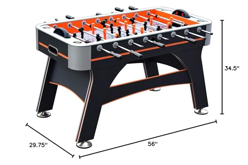 Hathaway Trailblazer 56-Inch Foosball Table with Electronic Scoring Black/Orange
