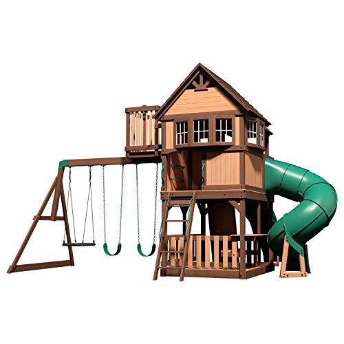 Backyard Discovery Skyfort Cedar Swing Set Light Brown