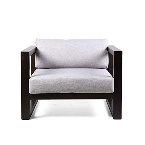 Armen Living Paradise Outdoor Eucalyptus Wood Lounge Chair Earth