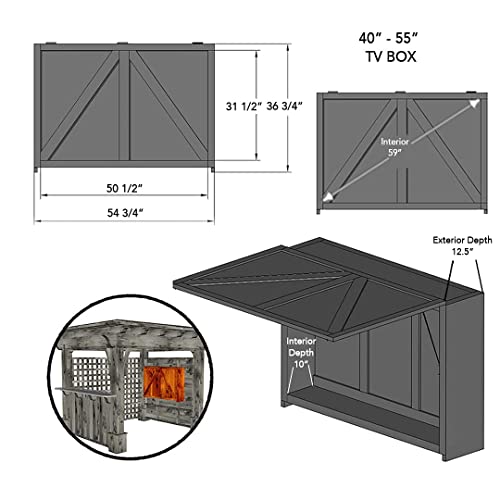 Pergola World Outdoor TV Enclosure Western Red Cedar Unstained/Raw