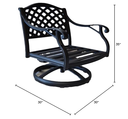 Patio Land Nassau Outdoor Patio Set of 4 Swivel Rocker Club Chairs Dark Bronze