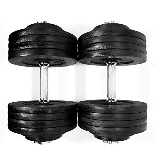 MTN Gearsmith Adjustable Black Paint Cast Iron Dumbbell Kit 200 LB