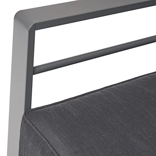 Christopher Knight Home Crested Bay Outdoor Aluminum Club Chairs Set, 2-Pcs, Grey / Dark Grey