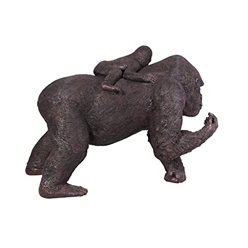 Design Toscano Lowland Gorillas Mother & Child Ape Statues Full Color