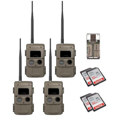 Cuddeback CuddeLink Wireless Trail Camera System 4-Pack with 32 GB Memory Cards