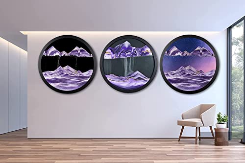 AECEVAN Wall Mount Moving Sand Art 3D Sandscape Purple-F