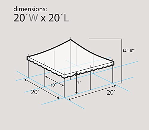 TentandTable 20x20 Premium Outdoor Wedding Canopy Tent with Sidewalls Red