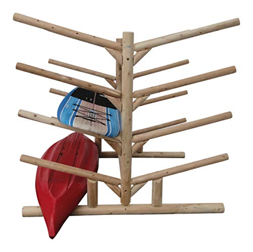 Log Kayak Rack 10-Place Kayak Rack Canyon Brown