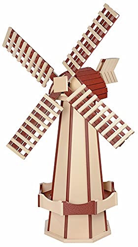 Furniture Barn USA Jumbo Poly Lumber Windmill Ivory and Cherrywood