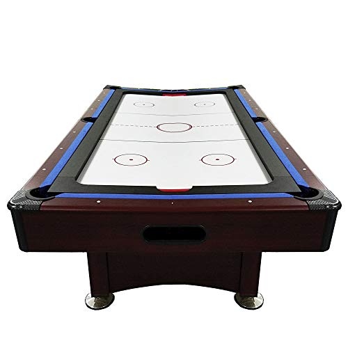 Pool Central 8' Pool Billiards and Hockey 2-in-1 Game Table Brown