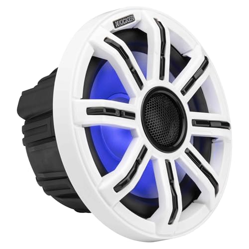 KICKER MSC 8-Inch Premium Marine 4-Ohm LED Coaxial Speakers, Pair