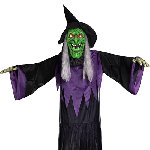 Northlight Huge Lighted Animated Talking Witch Halloween Decoration 15" Black