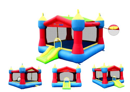 Bounceland Inflatable Party Castle Bounce House with Slide and Basketball Hoop Red/Blue