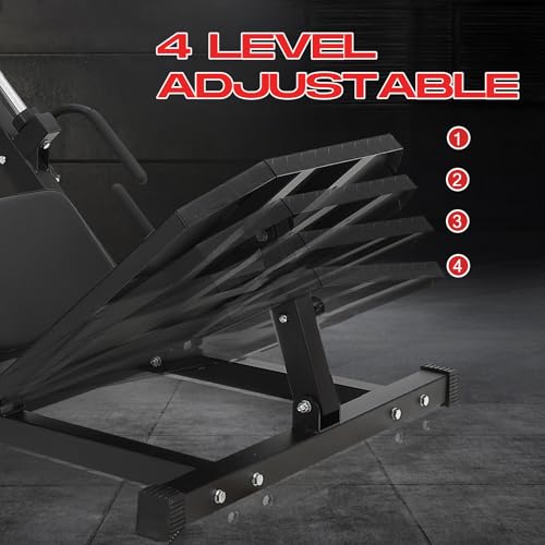 GarveeLife Leg Press Hack Squat Machine Adjustable 2-in-1 Black