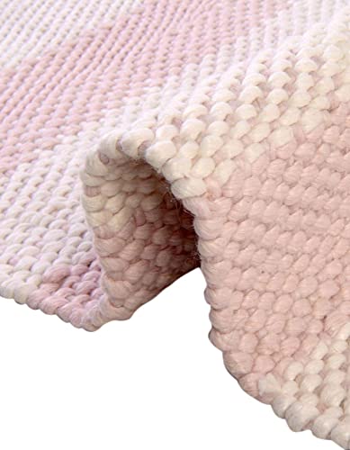 Unique Loom Eco Plaid Indoor Outdoor Washable Area Rug Balmoral 9' x 12' Pink/Ivory