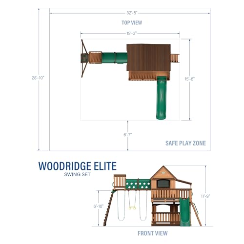 Backyard Discovery Woodridge Elite Cedar Swing Set Light Brown