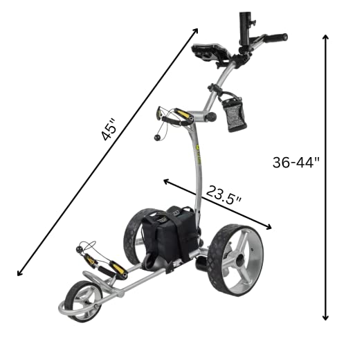 BAT-CADDY ELECTRIC GOLF CADDY X4R Sealed Lead 18-Hole Battery Powered Golf Push Cart with Remote, Dual Motor, 9-Speeds and Reverse, Cruise Control, Anti-Tip Wheel, Downhill Control Arctic White