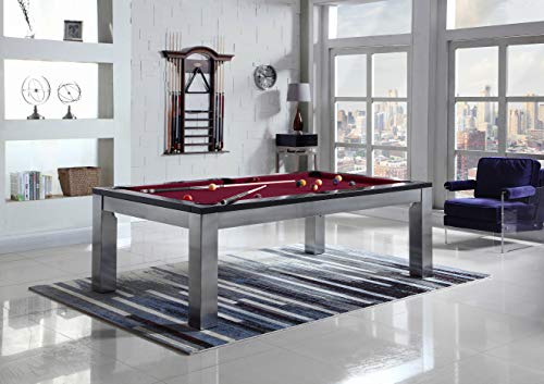 Playcraft Monaco 7' Slate Pool Table with Dining Top Silver