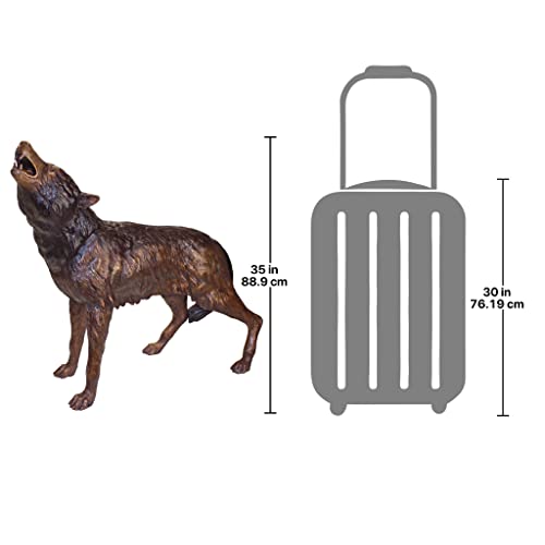 Design Toscano Howl of the Wild Wolf Cast Bronze Garden Statue