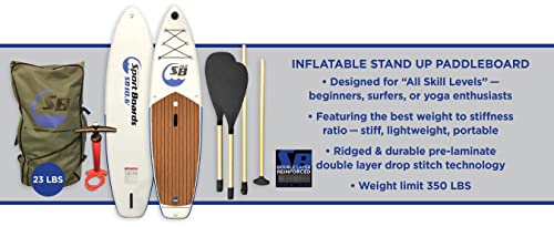Inflatable Sport Boats Premium Inflatable Stand Up Paddle Board & Kayak White