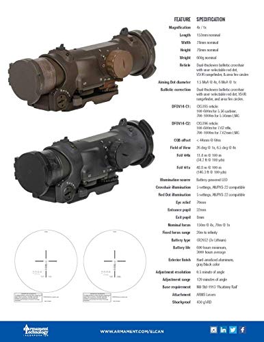 Elcan SpecterDR 1x/4x Dual Role Optical Sight Red
